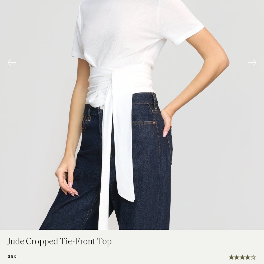 Modern Citizen Jude, cropped, top in white. XL, EUC